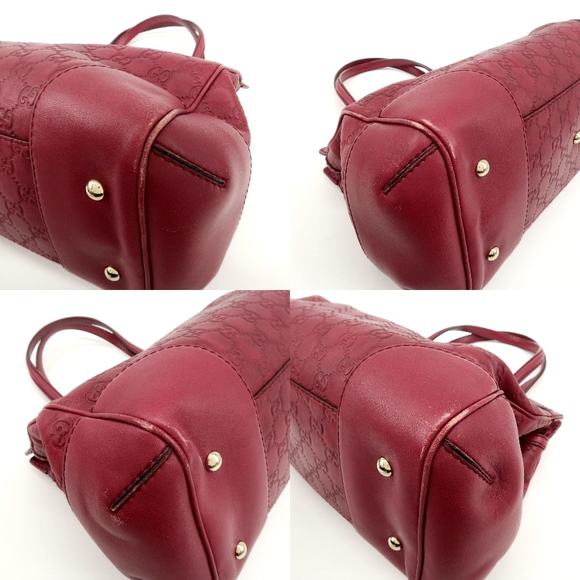 Gucci Bordeaux Reddish-Purple Hue Leather Shoulder Bag - Picture 7 of 15